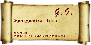 Gyorgyovics Irma névjegykártya