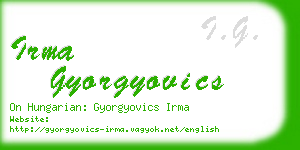 irma gyorgyovics business card